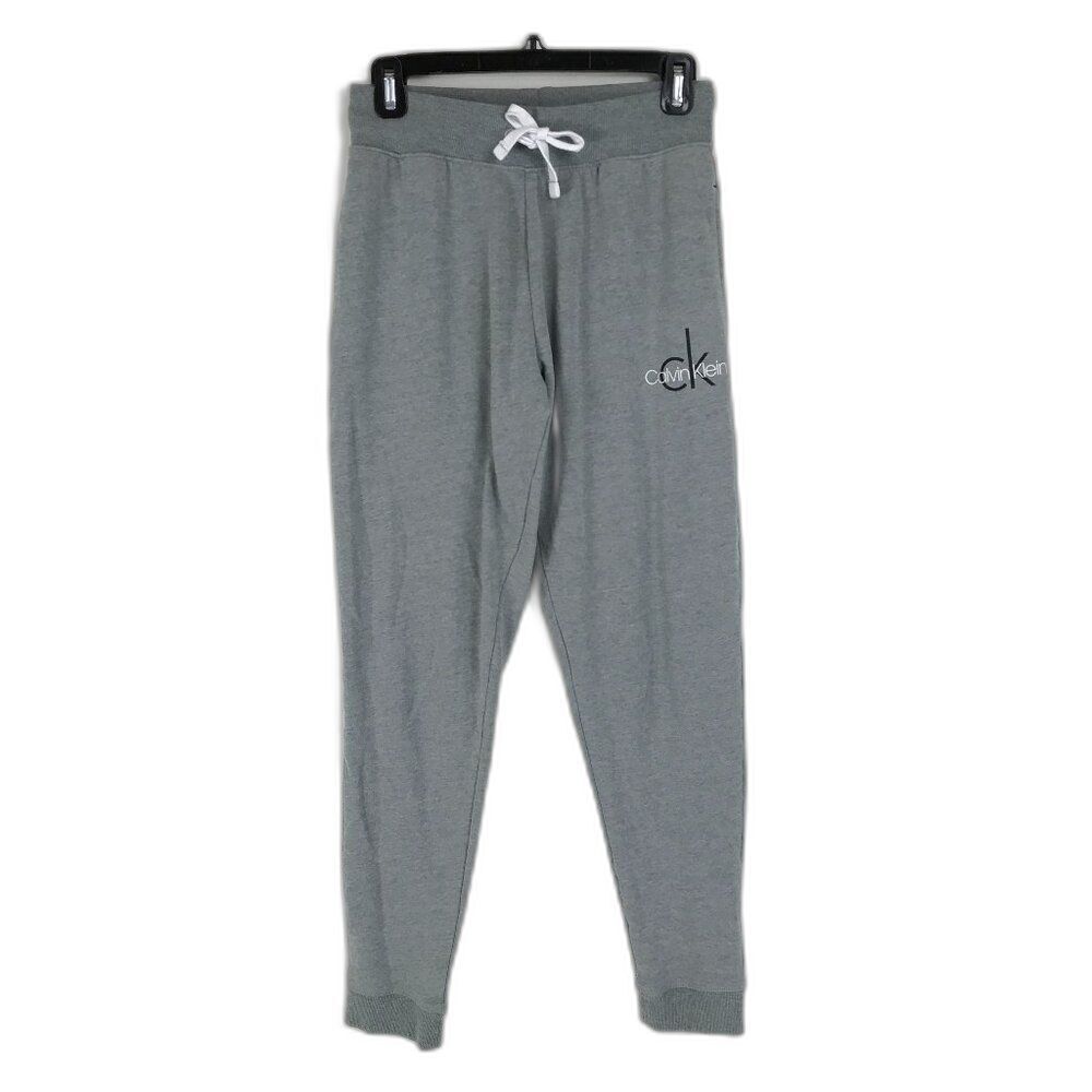 Calvin Klein Sleepwear Joggers Women's Size Small Gray Logo Terry Lounge Pant